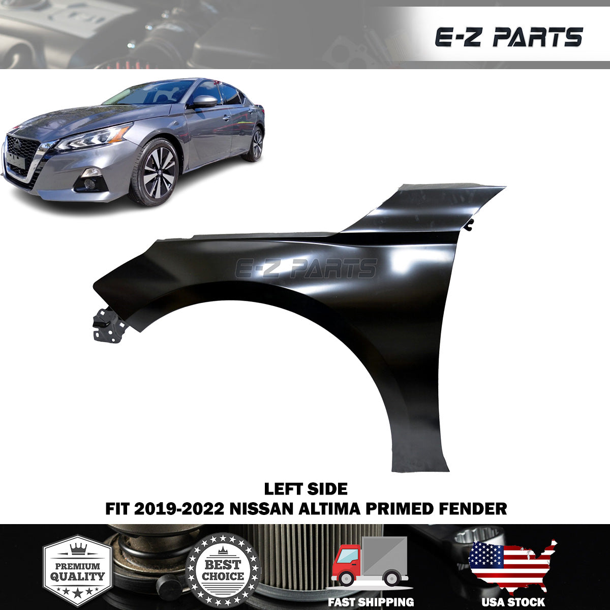 For 2019-2022 Nissan Altima Primed Fender Driver Side LH