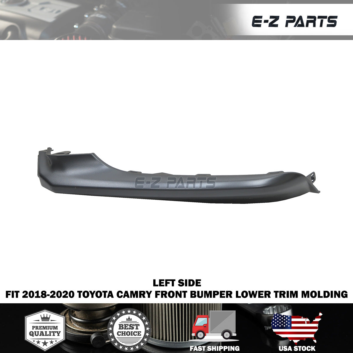 For 2018-2020 Toyota Camry Left Front Bumper Lower Trim Molding