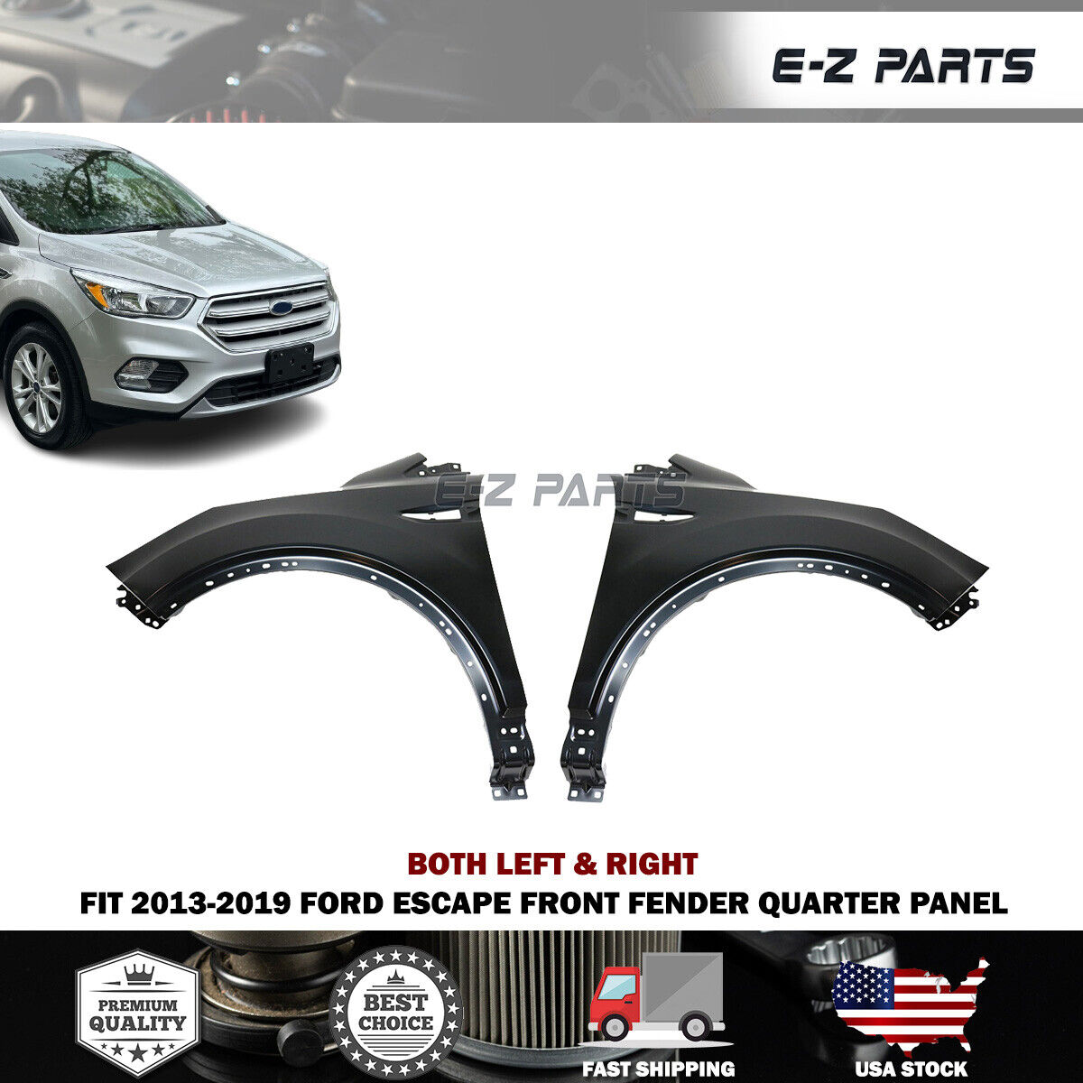 For 2013-2019 Ford Escape Both Left & Right Fenders