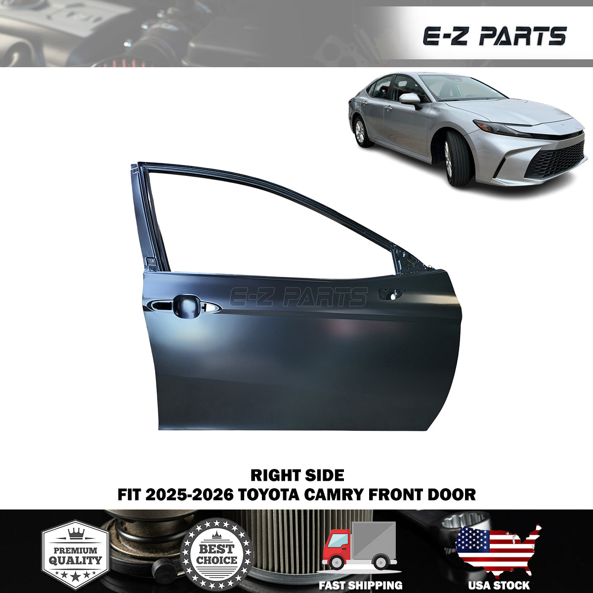 Fit 2025-2026 Toyota Camry Right Front Door Passenger Side RH
