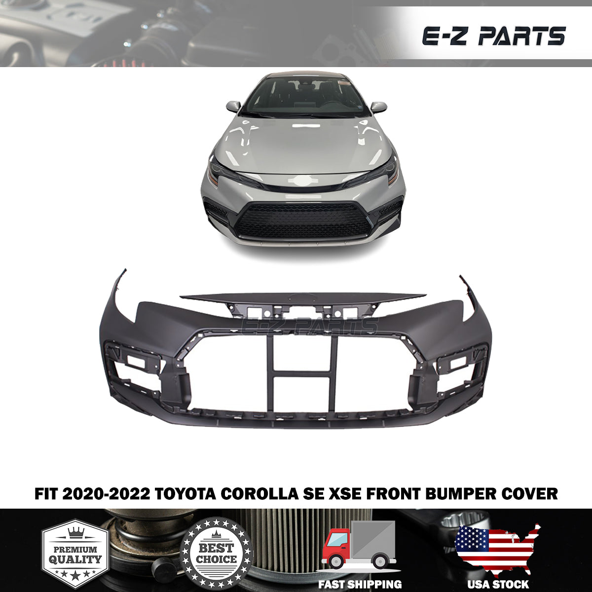 For 2020-2022 Toyota Corolla SE XSE Front Bumper Cover
