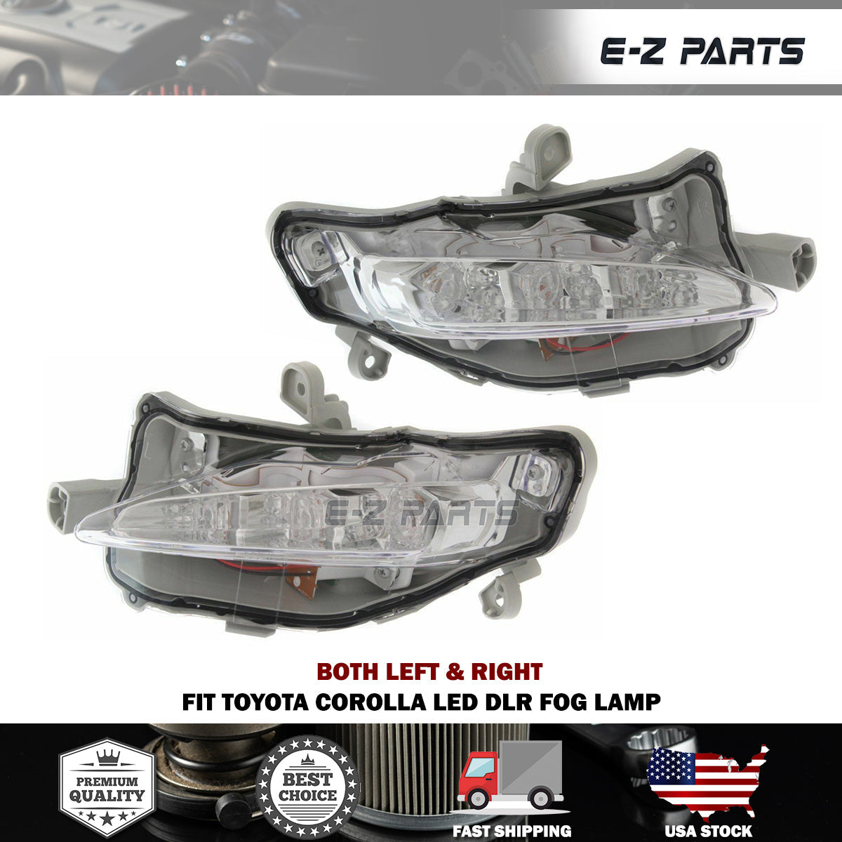 For Toyota Corolla LED DLR Fog Lamp Driver & Passenger Side LH RH