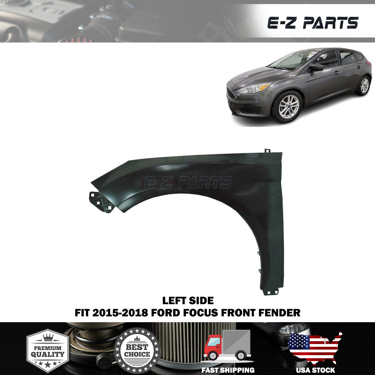 For 2015-2018 Ford Focus Left Front Fender Driver Side LH
