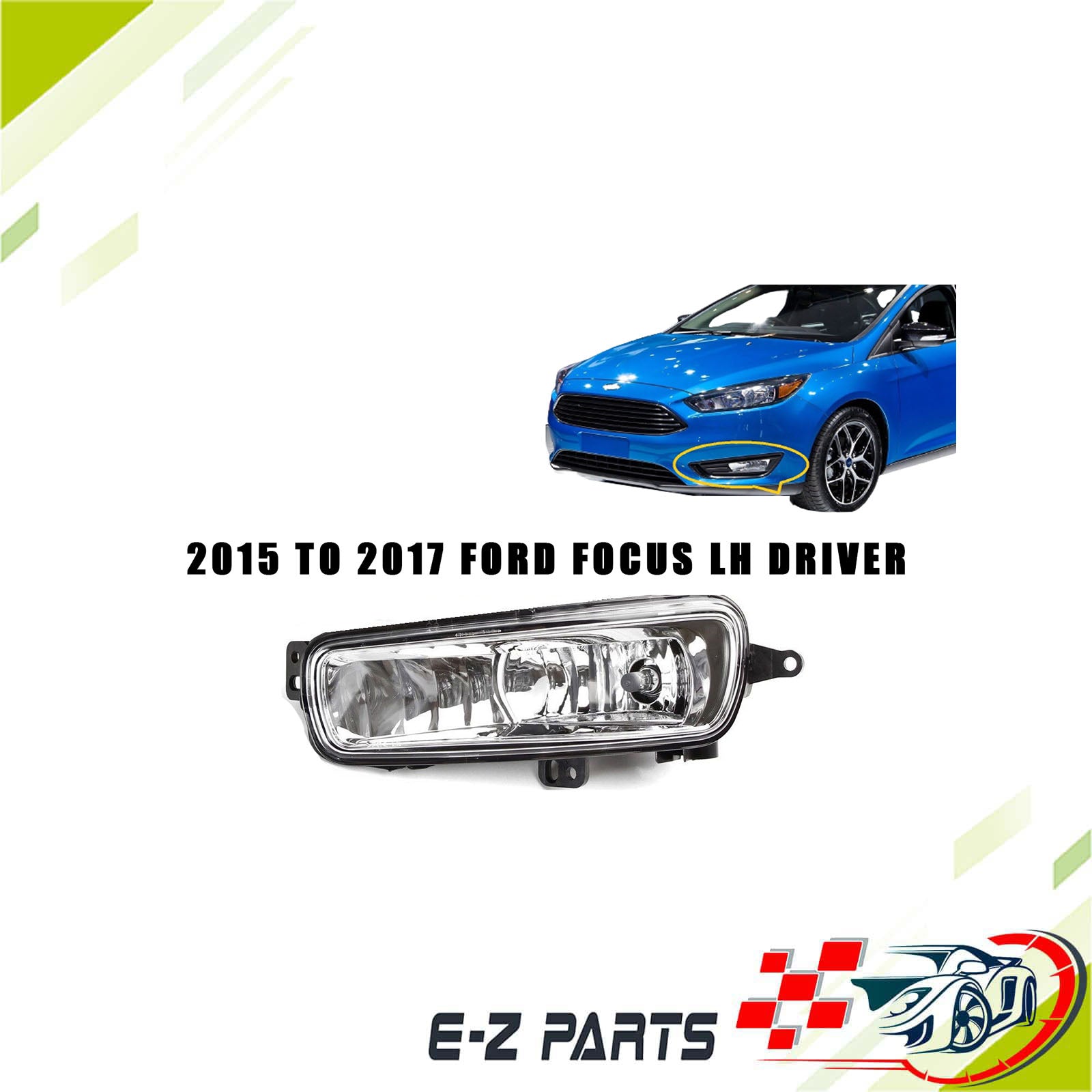 Premium Quality for 2015-2017 Ford Focus Left Fog Light Driver Side LH