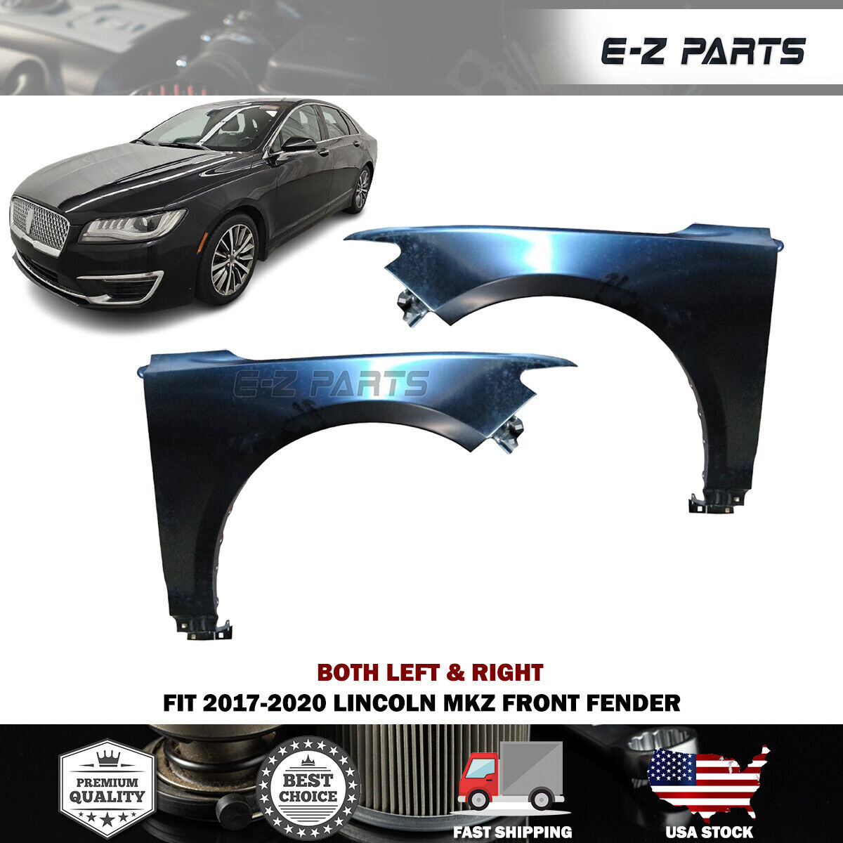 For 2017-2020 Lincoln MKZ Front Fenders Both Left & Right