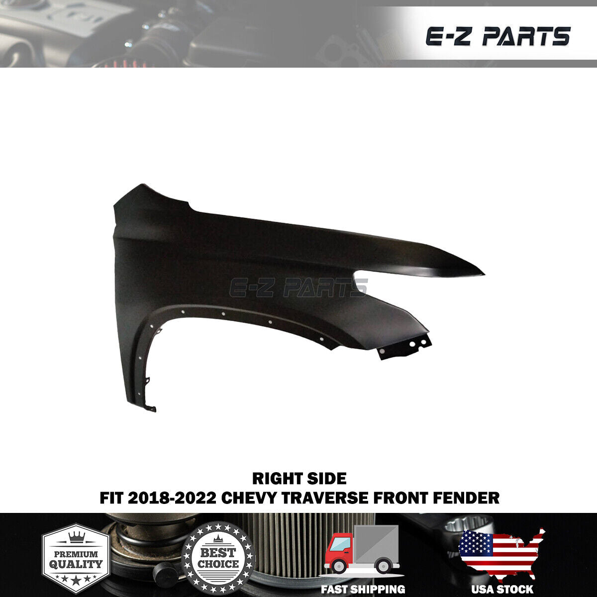 For 2018-2022 Chevy Traverse Right Front Fender Passenger Side RH
