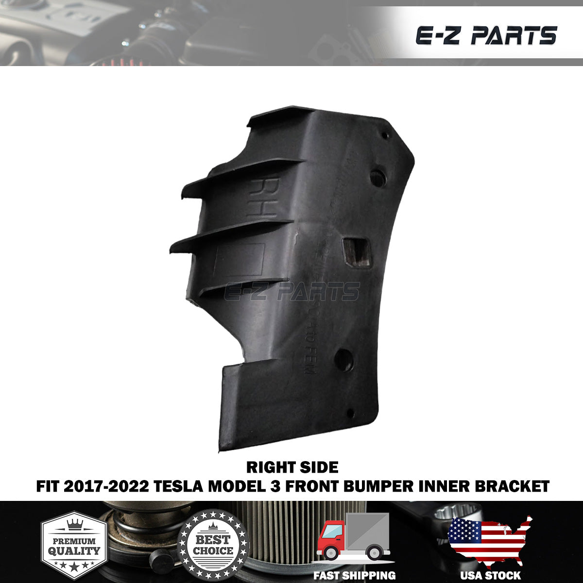 For 2017-2022 Tesla Model 3 Front Right Bumper Inner Bracket Passenger Side RH