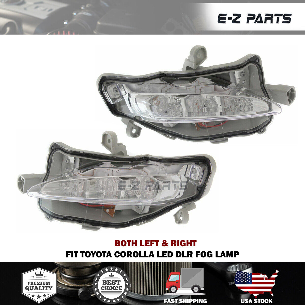 For Toyota Corolla LED DLR Fog Lamp Driver & Passenger Side LH RH