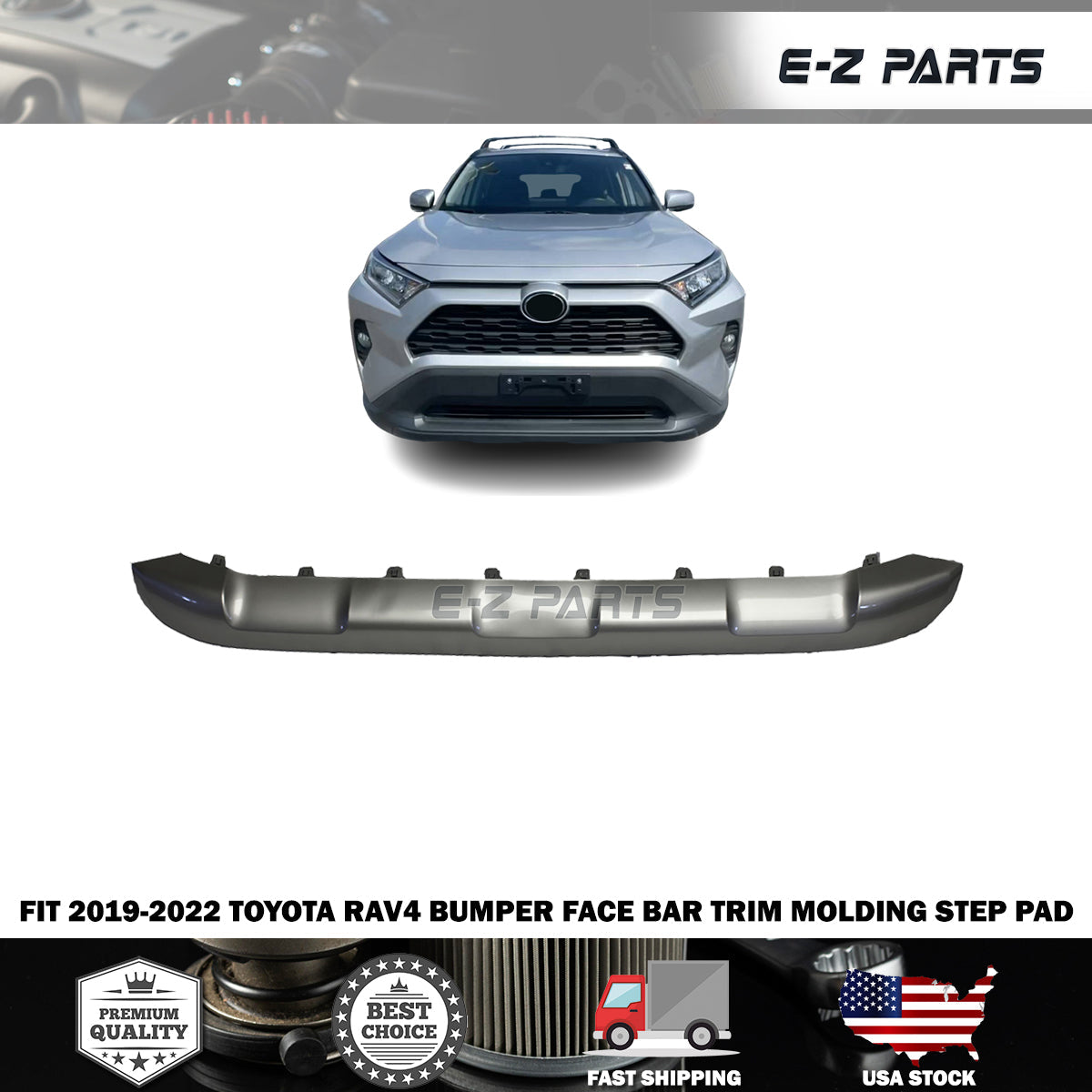 For 2019-2022 Toyota RAV4 Bumper Face Bar Trim Molding Step Pad Front