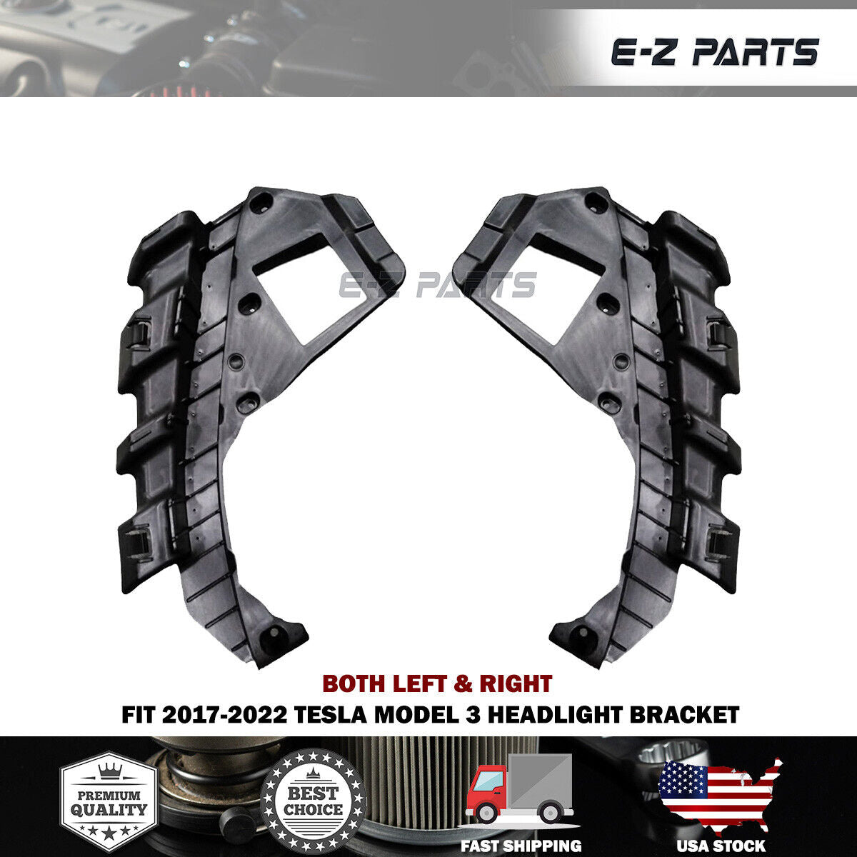 For 2017-2022 Tesla Model 3 Both Left & Right Headlight Brackets
