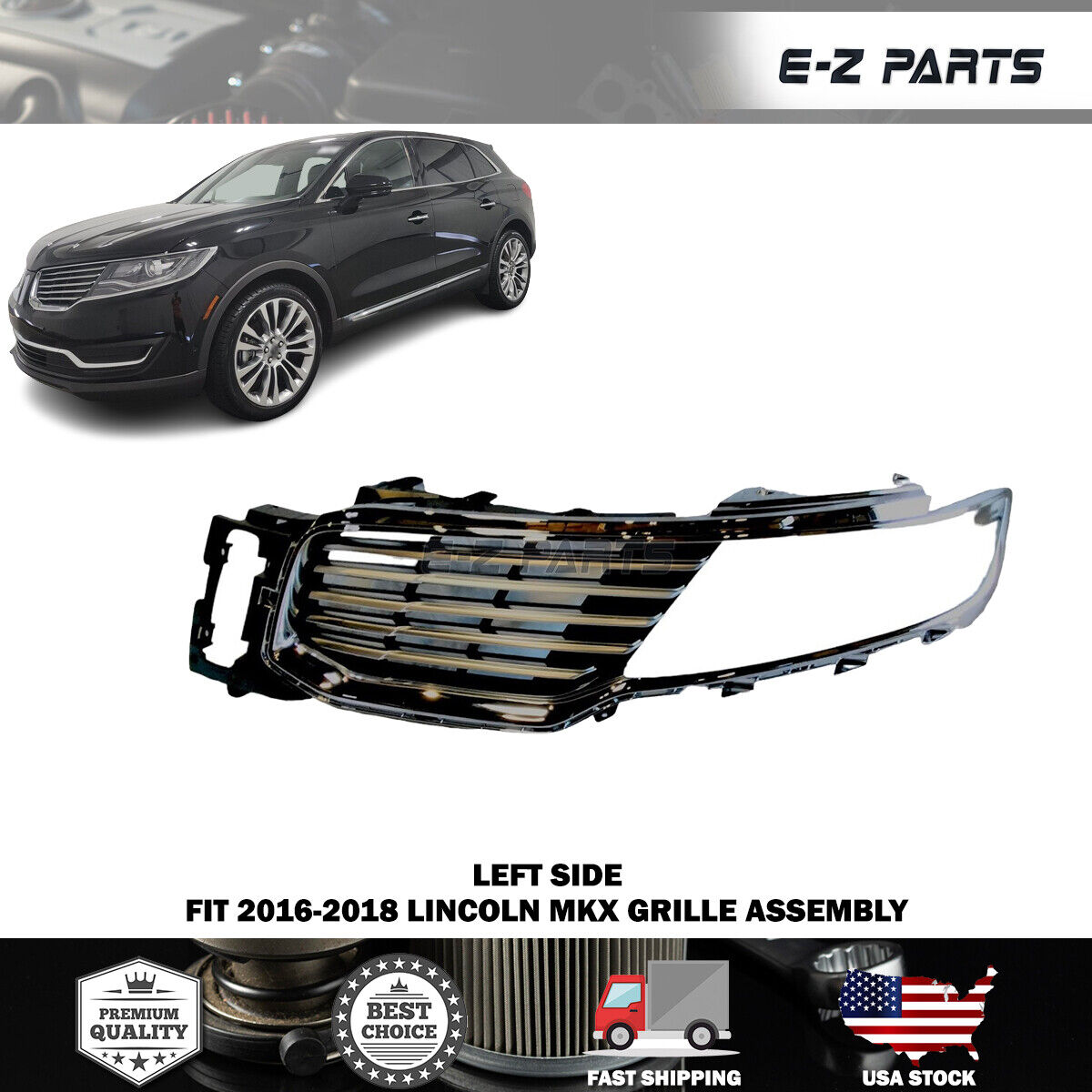 For 2016-2018 Lincoln MKX Grille Assembly Left Driver Side LH