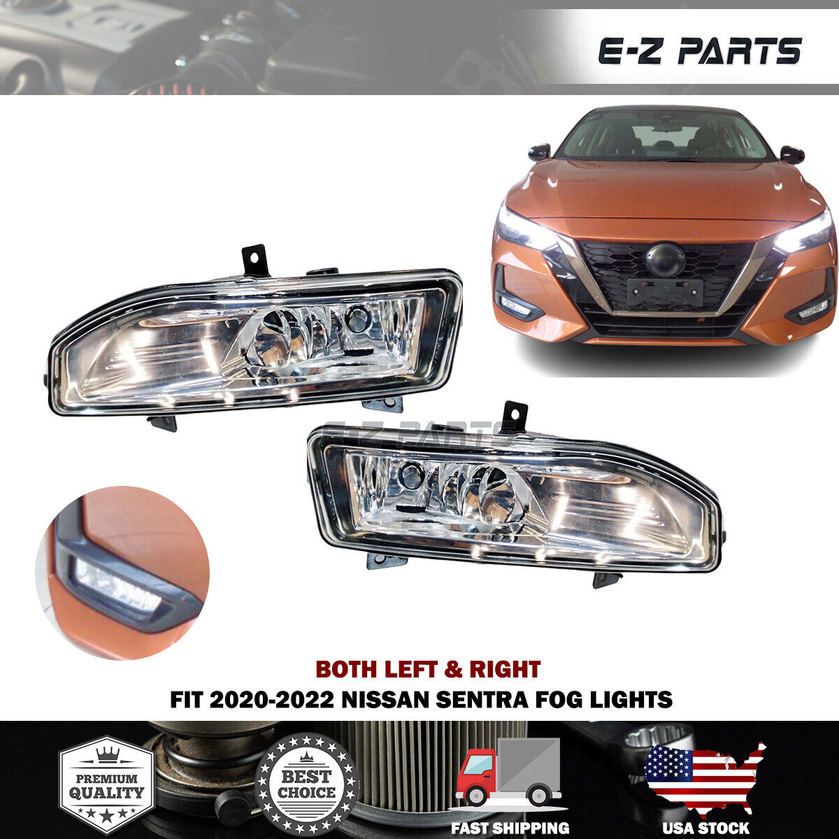 For 2020-2022 Nissan Sentra Both Left & Right Fog Lights