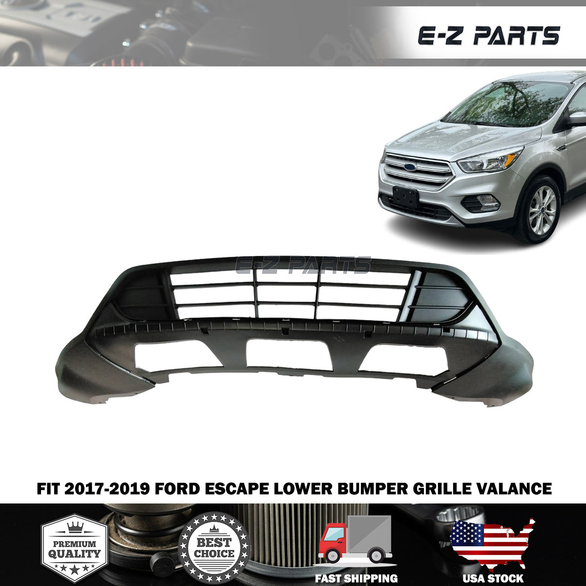 For 2017-2019 Ford Escape Lower Bumper Grille Valance