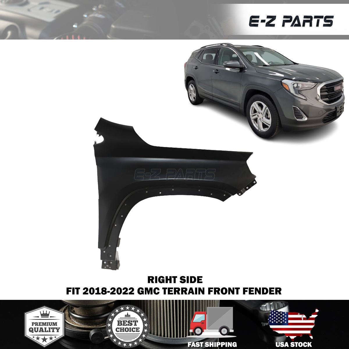 For 2018-2022 GMC Terrain Right Front Fender Passenger Side RH