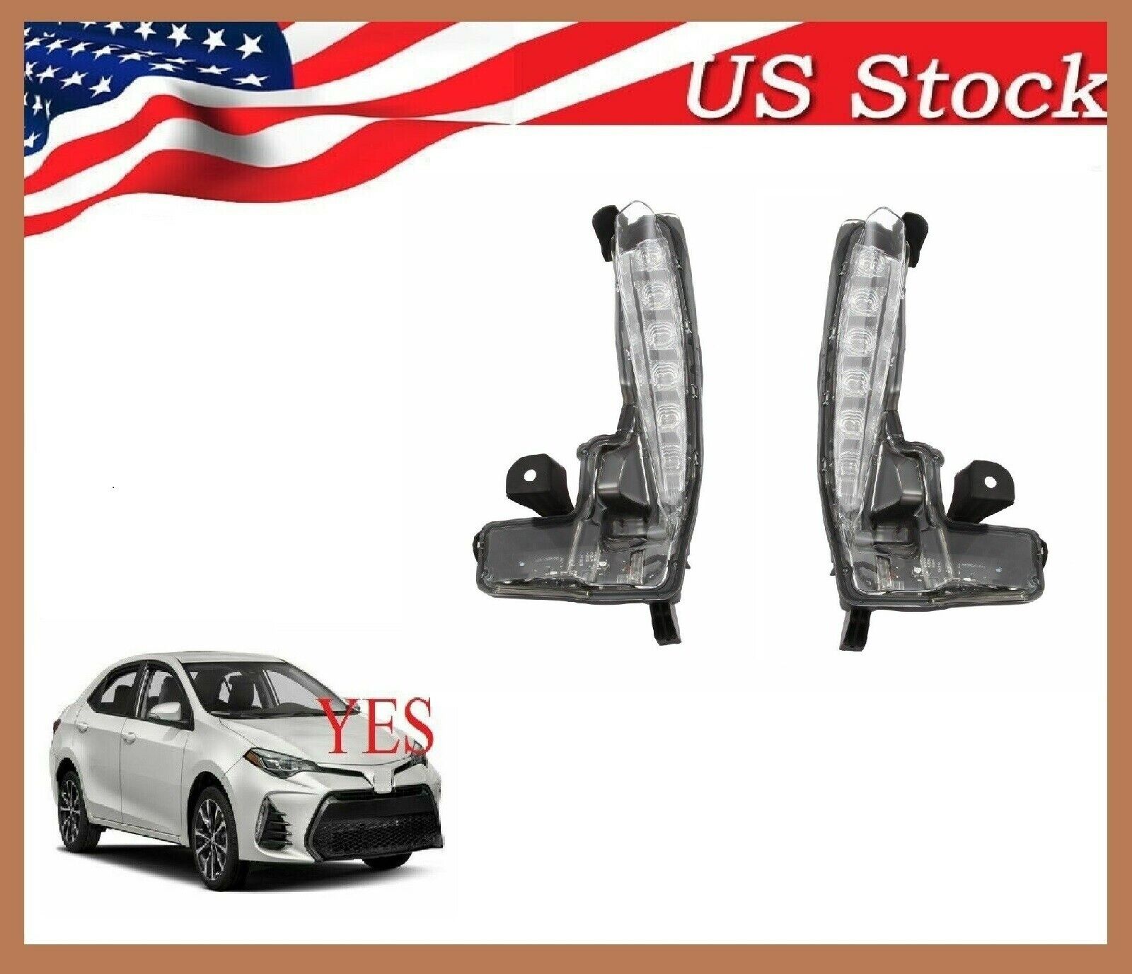 FOR 2019 2018 2017 Toyota Corolla fog light Day Running SE XSE Left + Right side