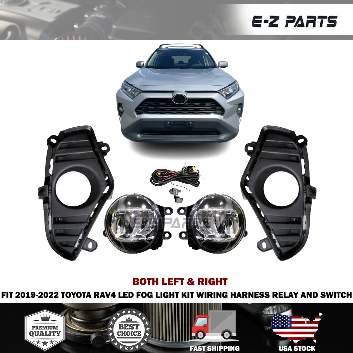 For 2019-2022 Toyota RAV4 LED Fog Light Kit