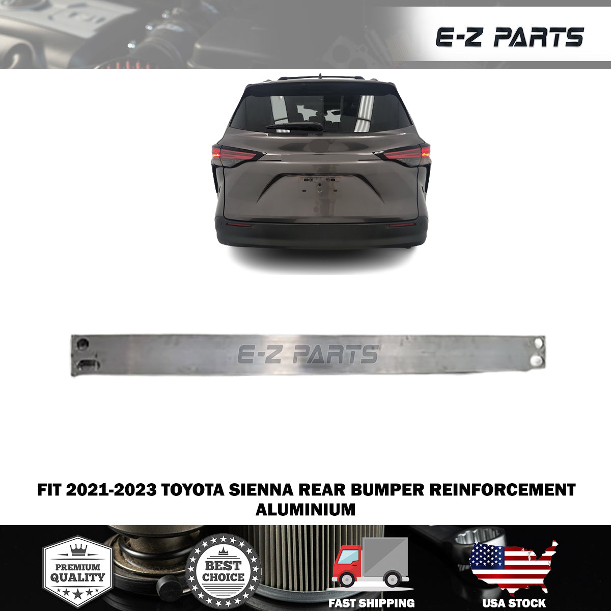 For 2021-2023 Toyota Sienna Rear Bumper Reinforcement Aluminium