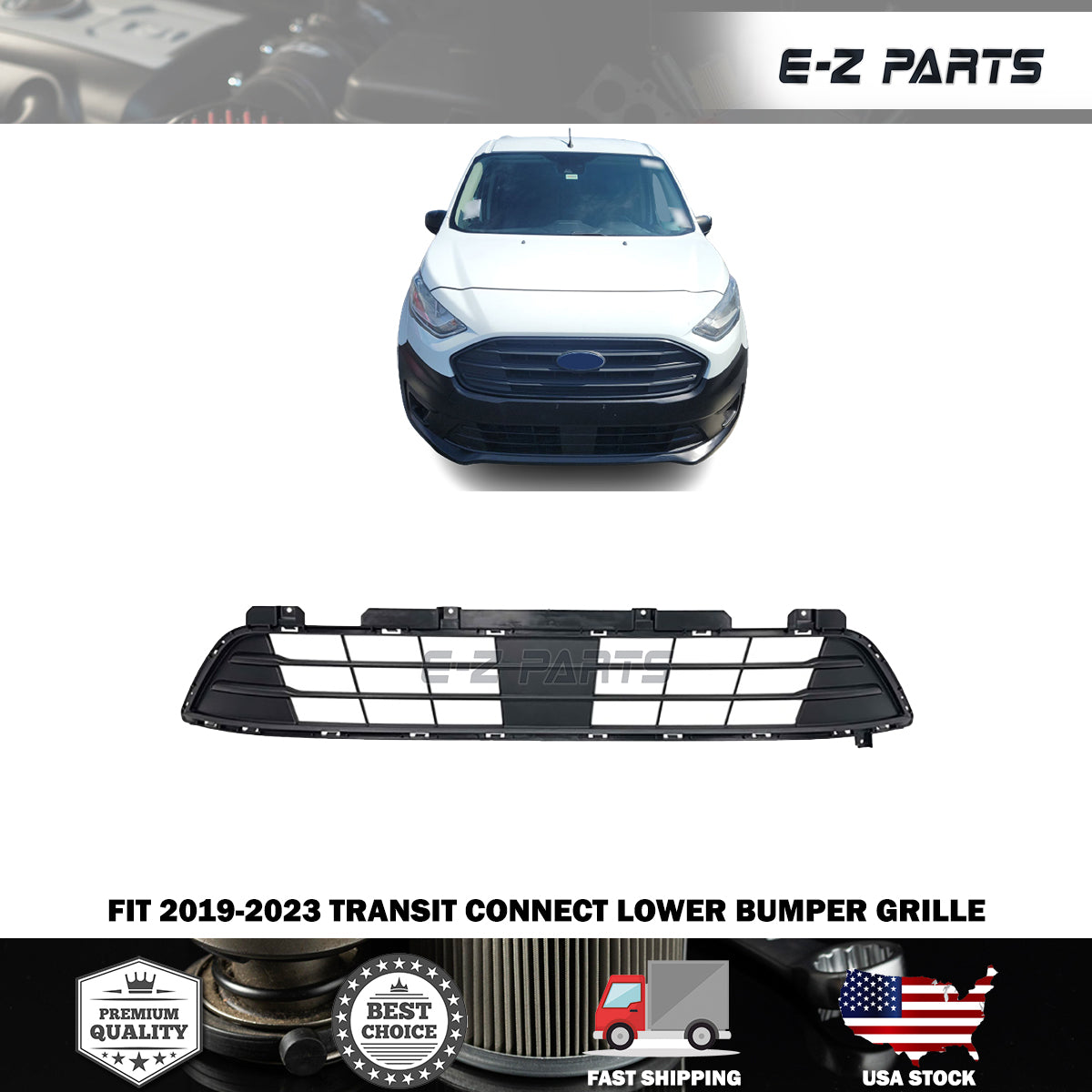 Fit 2019-2023 Transit Connect Lower Bumper Grille