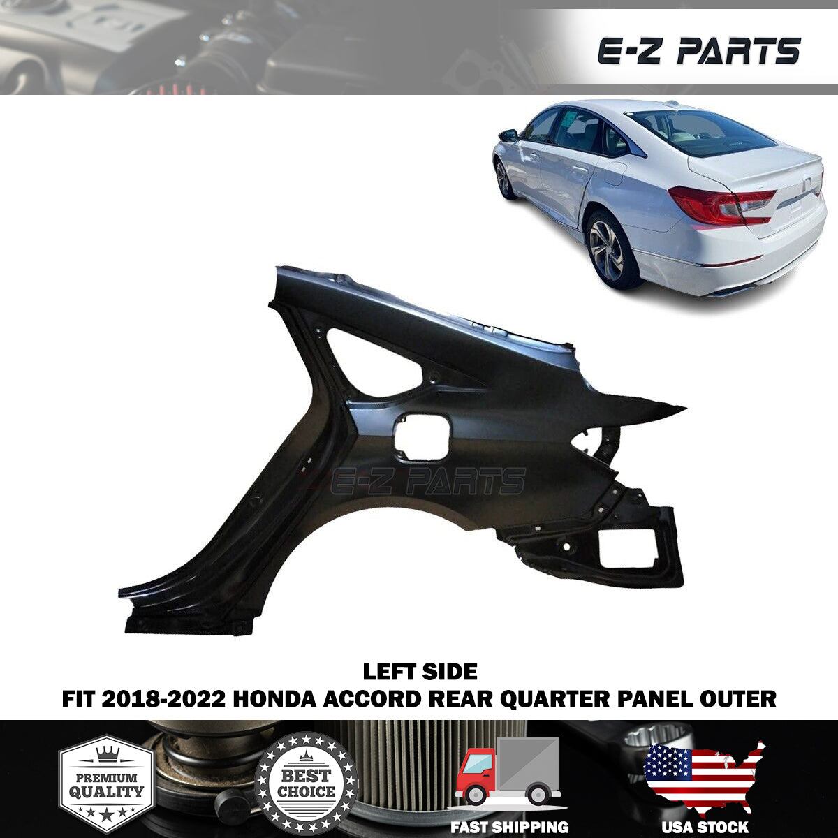 For 2018-2022 Honda Accord Rear Left Quarter Panel Outer