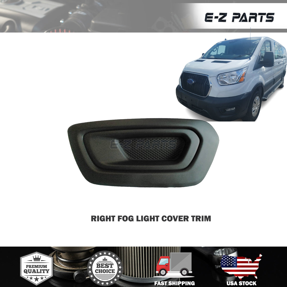 Fit 2020-2023 Ford Transit Right Fog Light Cover Trim Passenger Side RH