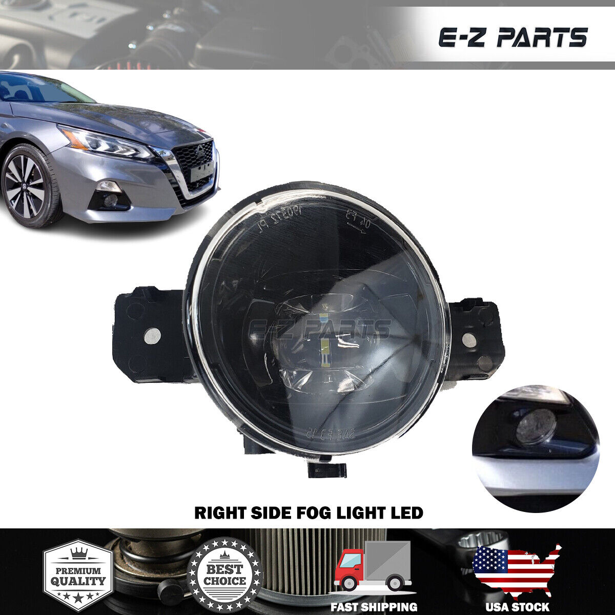 Premium Quality for 2019-2021 Nissan Altima Fog Light LED Right Passenger Side