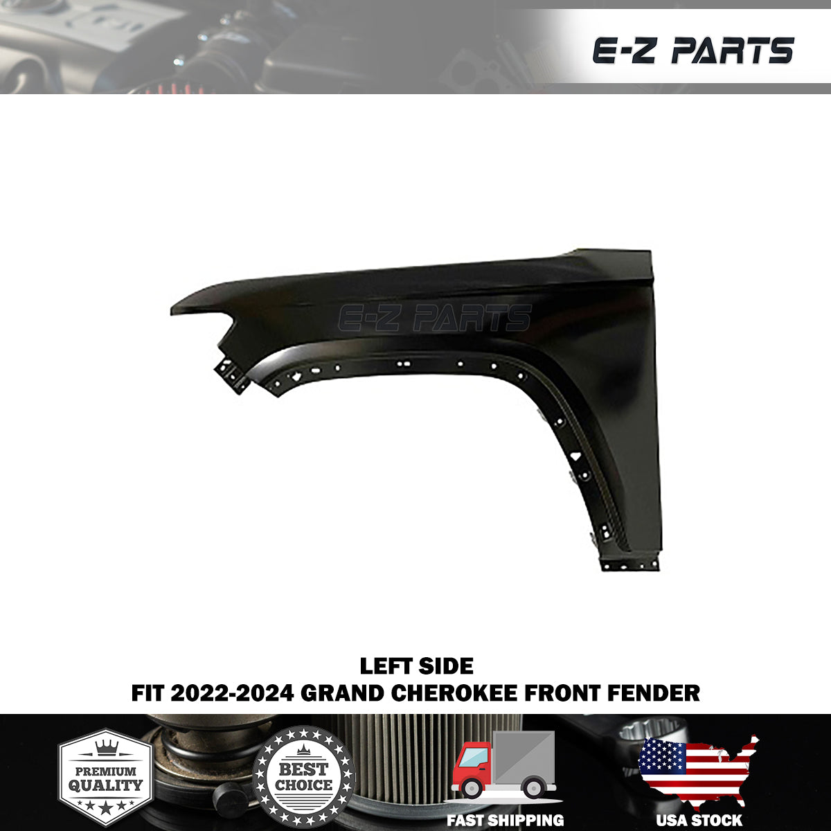 Fit 2022-2024 Grand Cherokee Left Front Fender Driver Side LH