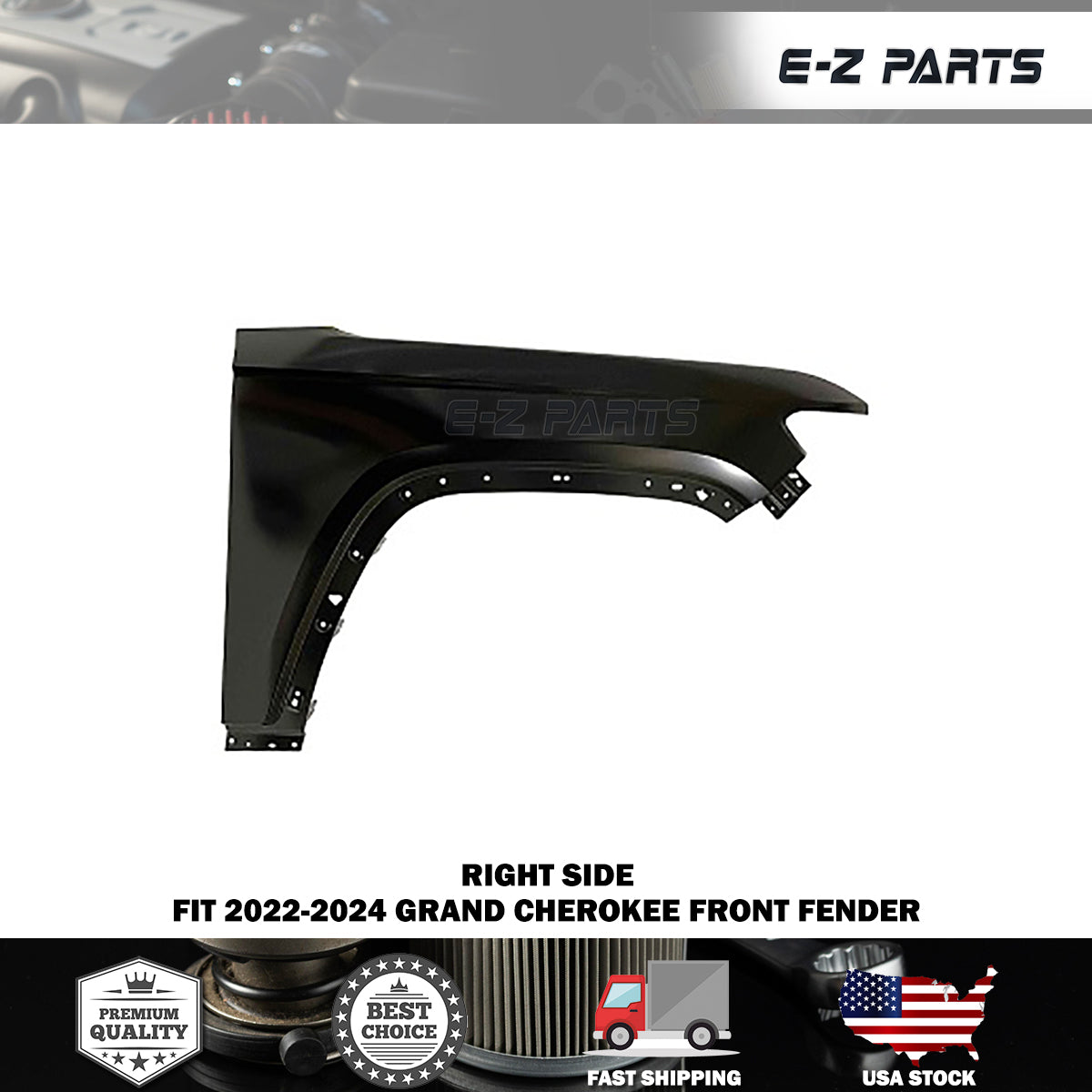 Fit 2022-2024 Grand Cherokee Right Front Fender Passenger Side RH