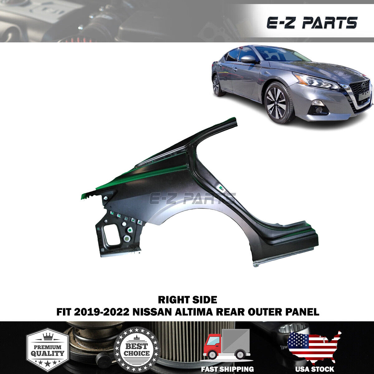 For 2019-2022 Nissan Altima Right Rear Outer Panel