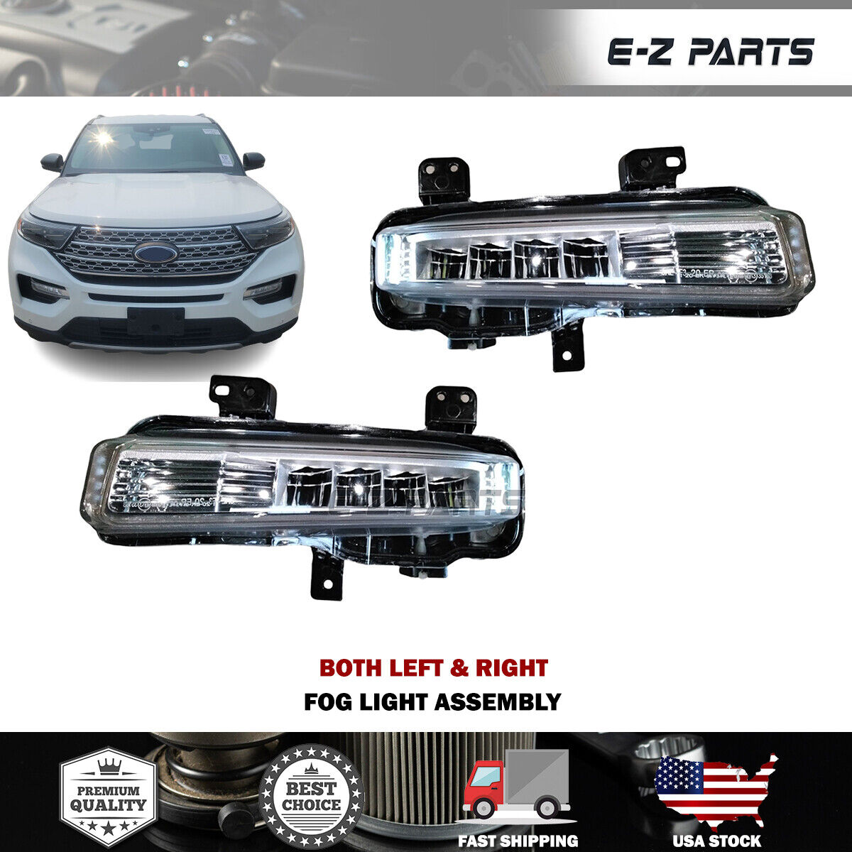 For 2020-2022 Ford Explorer Both Left & Right Fog Light Assembly