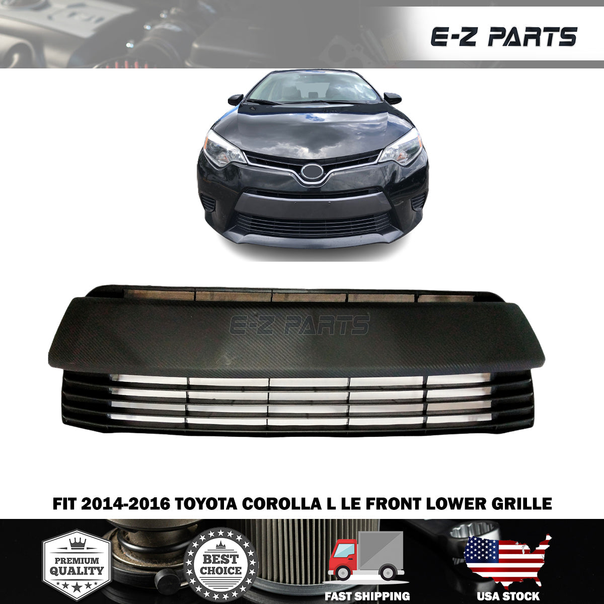 For 2014-2016 Toyota Corolla L LE Front Lower Grille