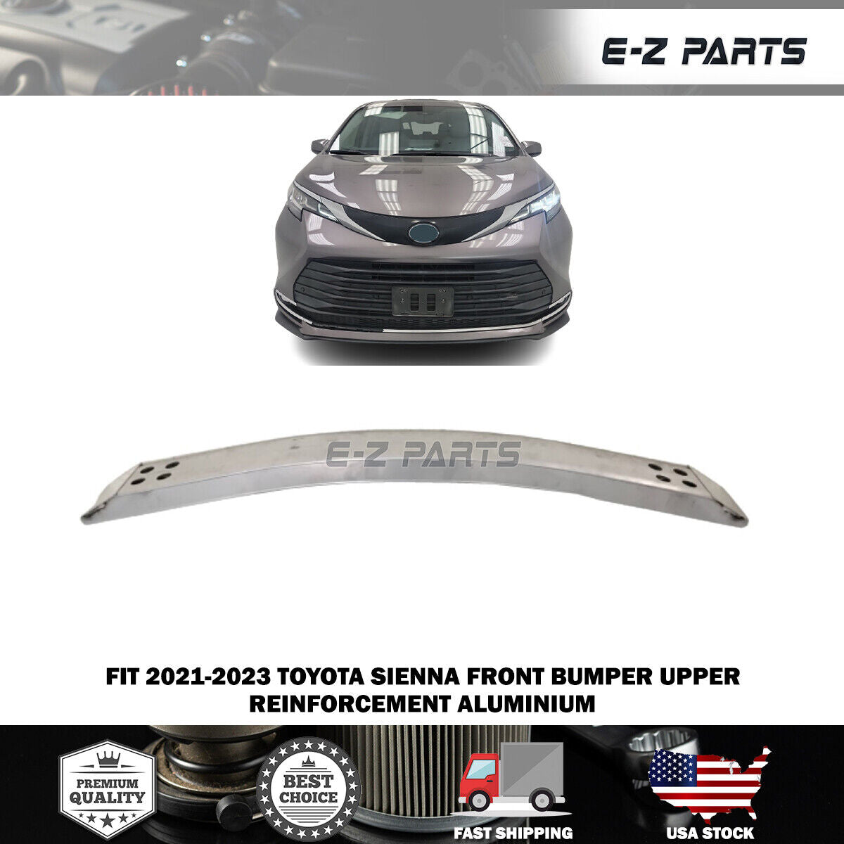 For 2021-2023 Toyota Sienna Front Bumper Upper Reinforcement Aluminium