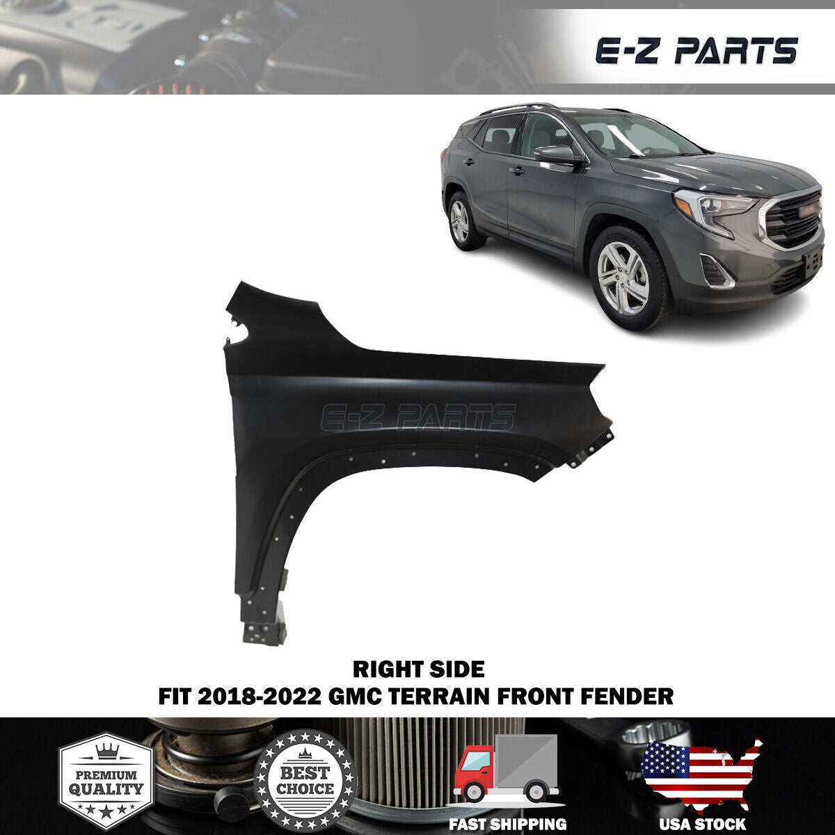 For 2018-2022 GMC Terrain Right Front Fender Passenger Side RH