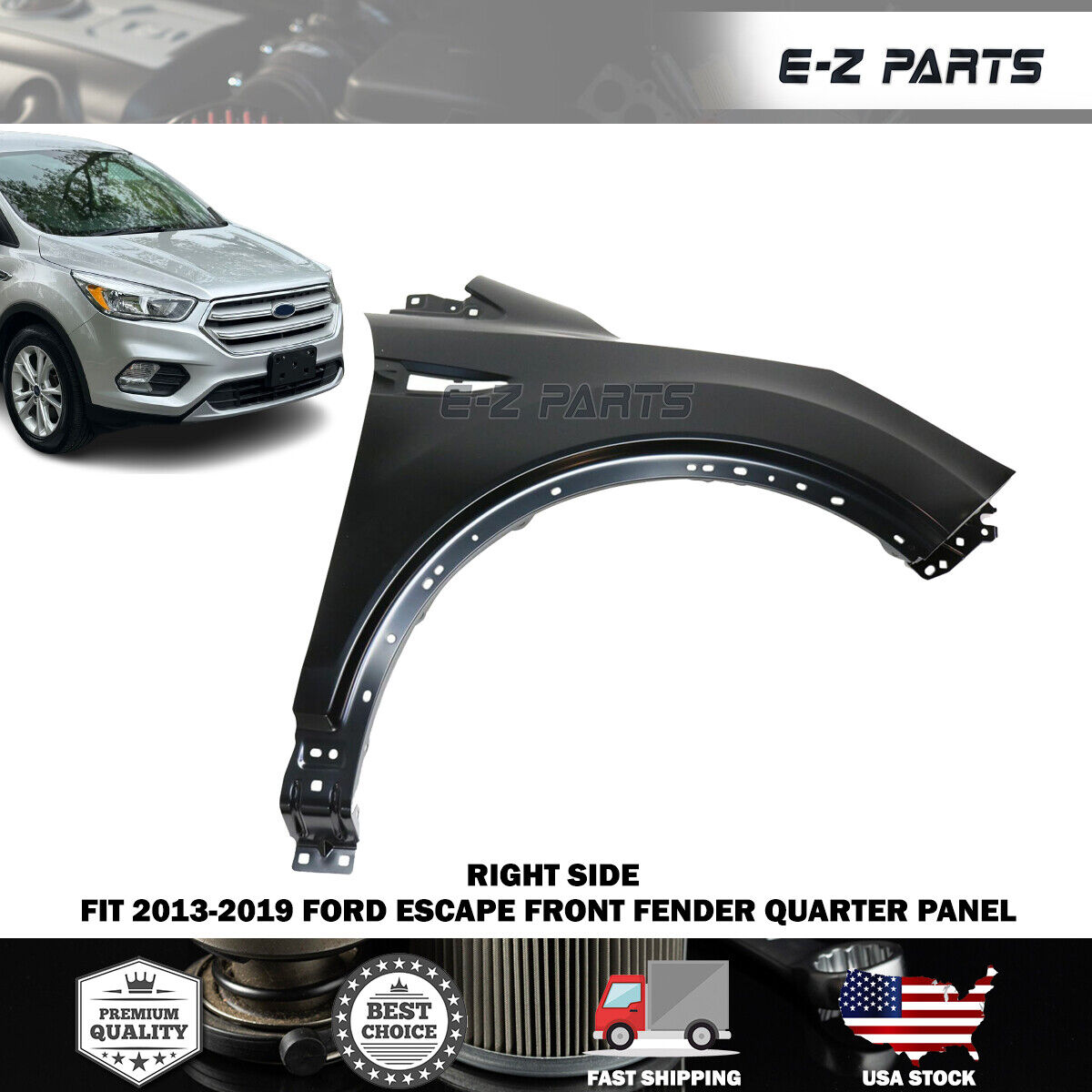 For 2013-2019 Ford Escape Right Front Fender Passenger Side RH