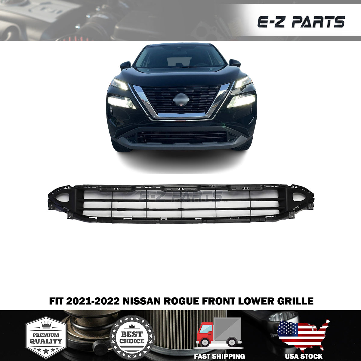 For 2021-2022 Nissan Rogue Front Lower Grille