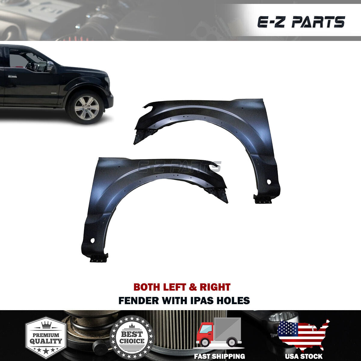 For 2015-2020 Ford F150 Aluminum With IPAS Holes Fenders Both Left & Right