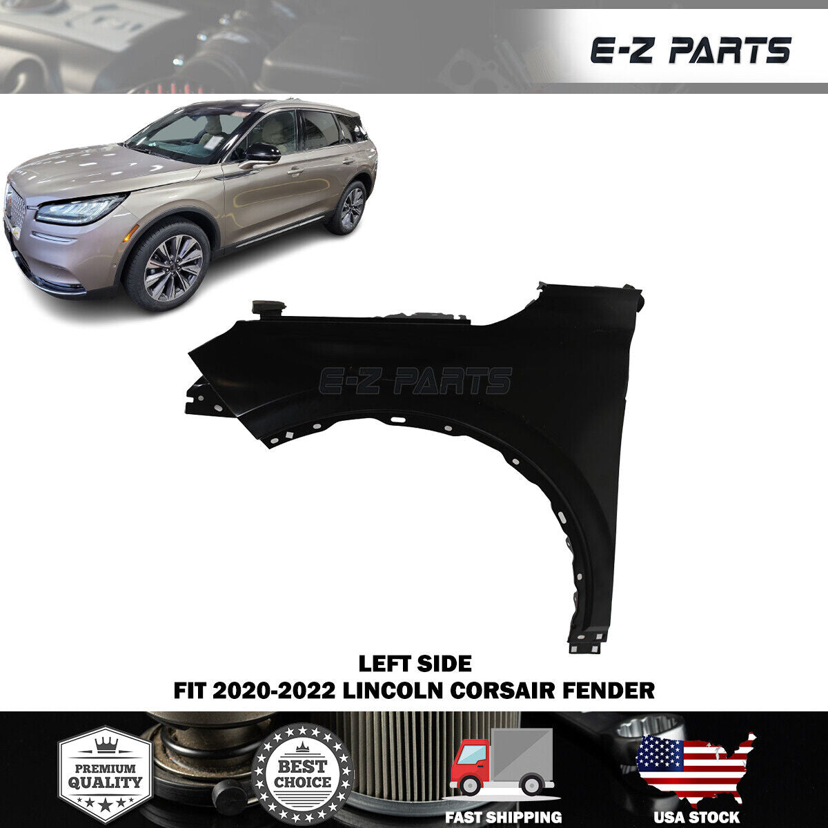 For 2020-2022 Lincoln Corsair Left Fender Driver Side LH