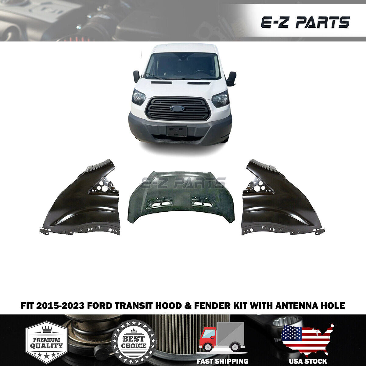 For 2015-2023 Ford Transit Hood & Fender Kit