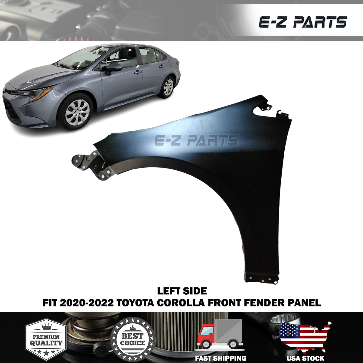 For 2020-2022 Toyota Corolla Left Front Fender Panel Driver Side LH