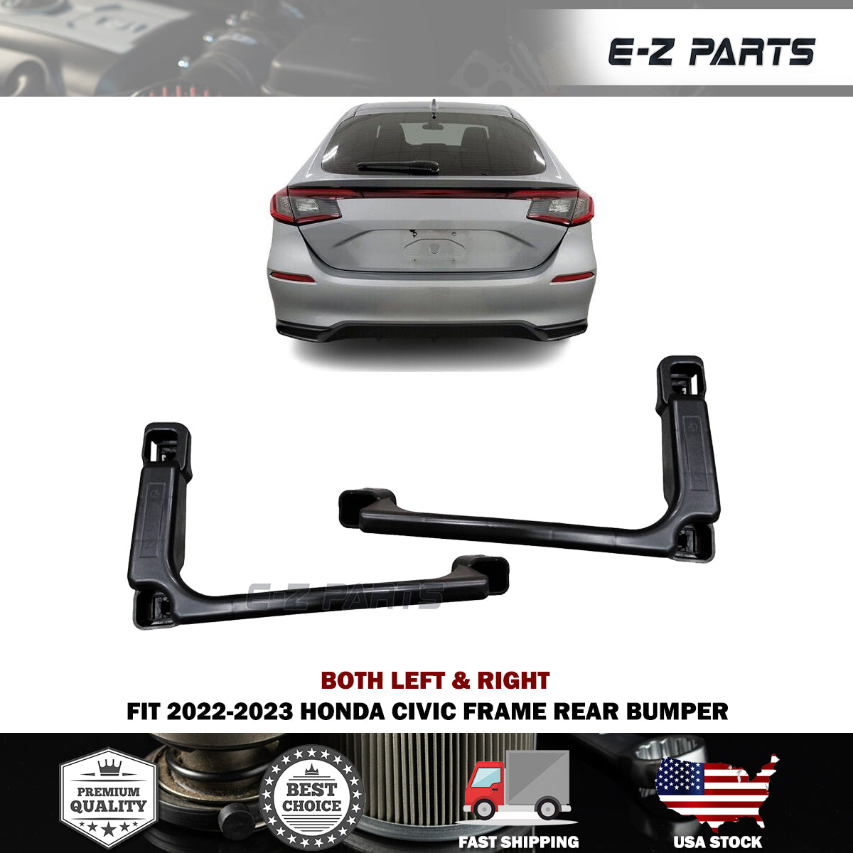 For 2022-2023 Honda Civic Frame Both Left & Right Rear Bumper