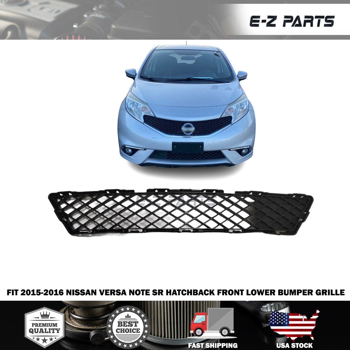 For 2015 2016 Nissan Versa Note SR Hatchback Front Lower Bumper Grille