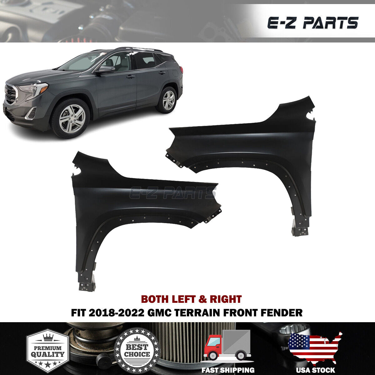 For 2018-2022 GMC Terrain Front Fenders Both Left & Right