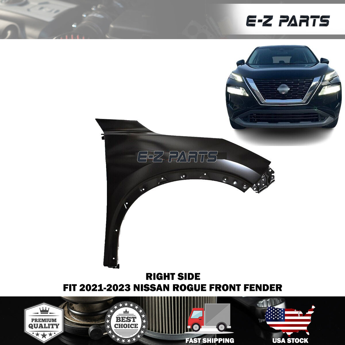 For 2021-2023 Nissan Rogue Right Front Fender Passenger Side RH