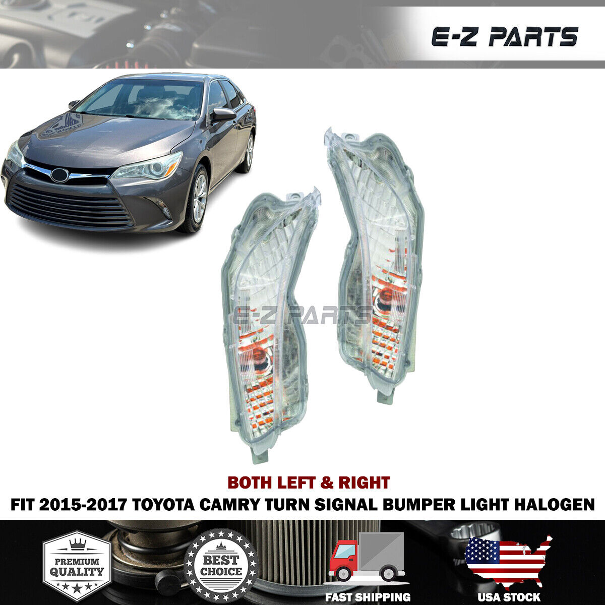For 2015-2017 Toyota Camry Both Left & Right Turn Signal Bumper Lights Halogen