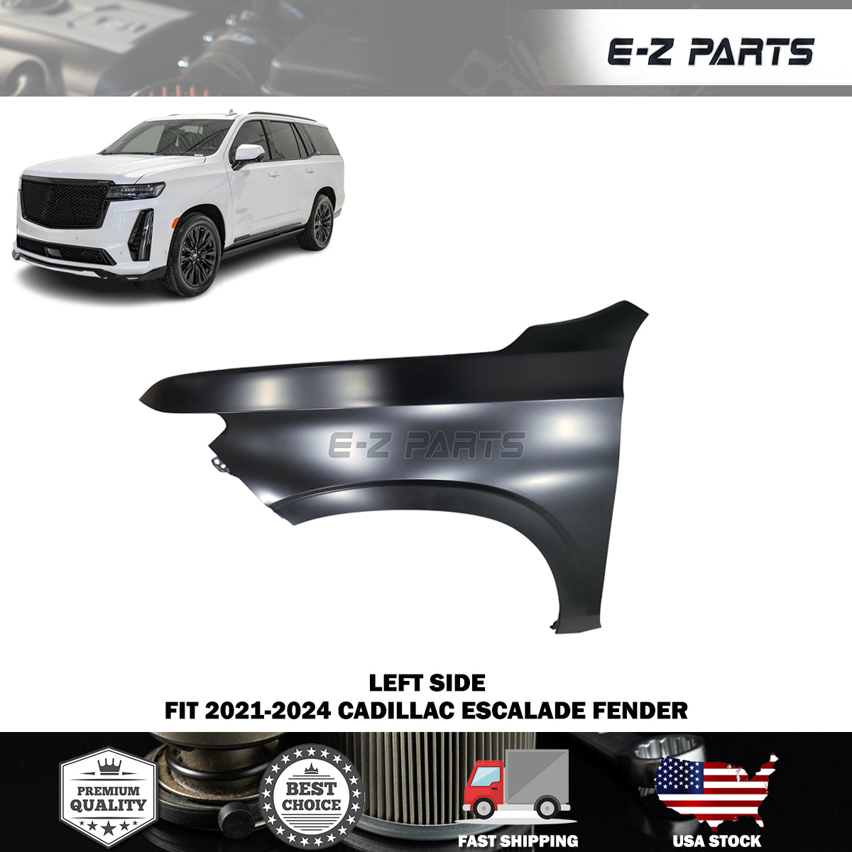 Fit 2021-2024 Cadillac Escalade Left Front Fender Driver Side LH
