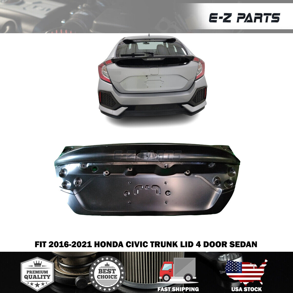For 2016-2021 Civic-Trunk Lid 4 Door Sedan 68500TBAA00ZZ