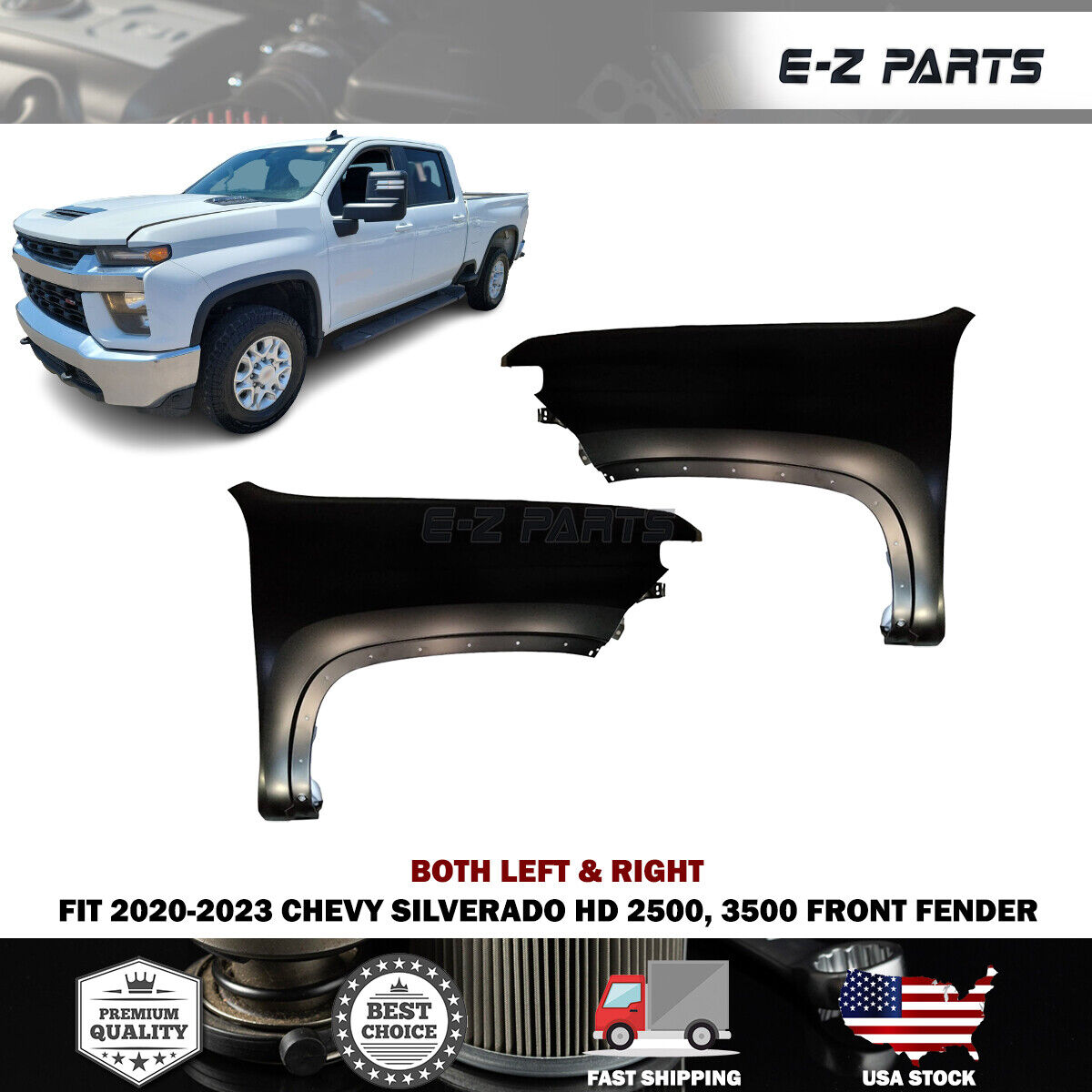 For 2020-2023 Chevy Silverado HD 2500, 3500  Front Fenders Both Left & Right
