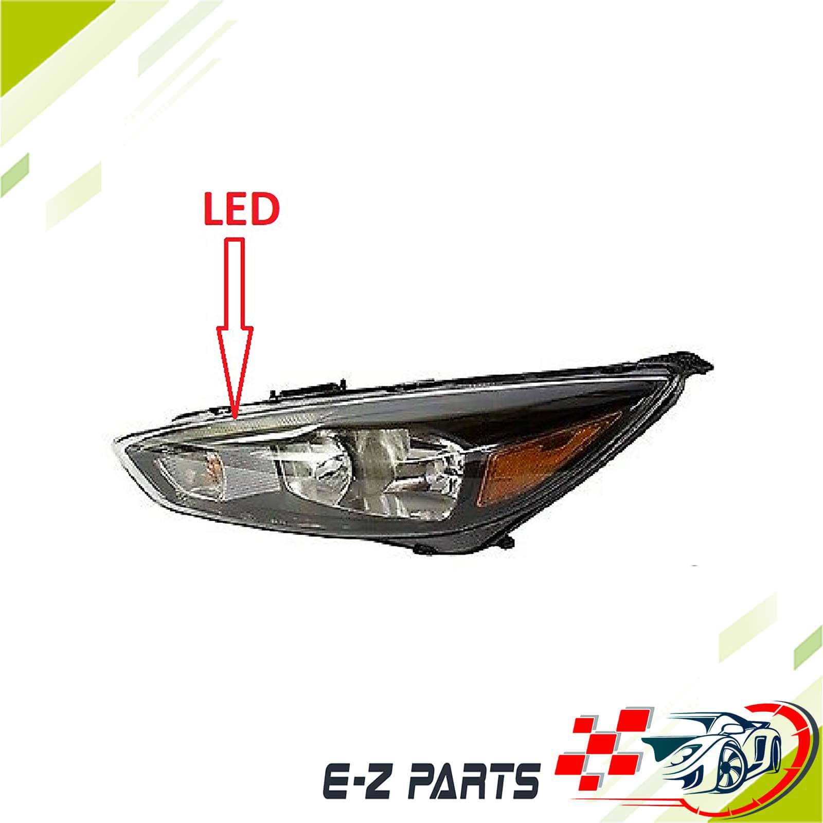 Premium Quality for 2015-2019 Ford Focus Headlamp Bezel LED Driver Left Side