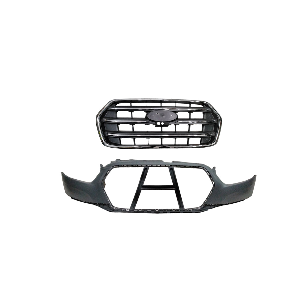 For 2020-2023 Ford Transit Front Upper Bumper with Upper Grille Chrome Surround