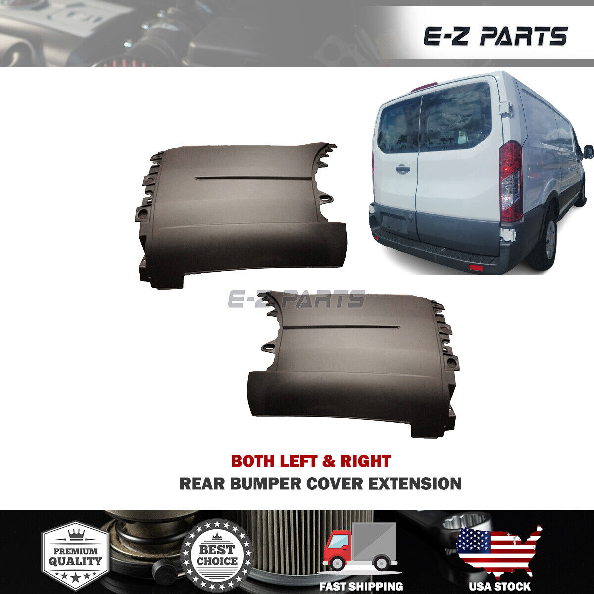 Fit 2015-2019 Ford Transit Both Left & Right Rear Bumper Cover Extension