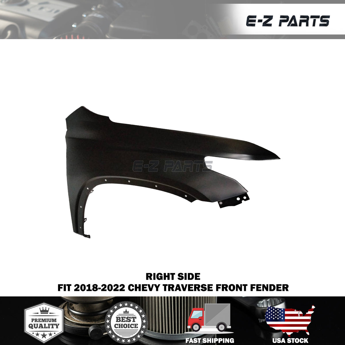 For 2018-2022 Chevy Traverse Right Front Fender Passenger Side RH